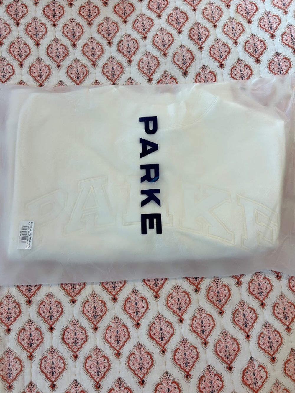 PARKE Bridal Varsity Mock neck Pearl color